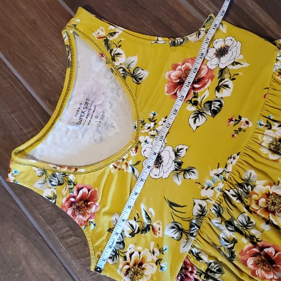 Torrid Yellow Floral Super Soft Tiered Babydoll Tank Women 0 - Picture 7 of 8